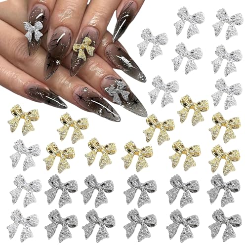 Irikdescia 30 Stück Nail Art Metall-Schleifen Nageldekoration, Gold Silber Grau Schleifen Nail Art Zubehör, Nagel Deko Für Damen Mädchen Nagel-Design Handwerk Irikdescia 30 Stück Nail Art Metall-Schleifen Nageldekoration, Gold Silber Grau Schleifen Nail Art Zubehör, Nagel Deko Für Damen Mädchen Nagel-Design Handwerk von Irikdescia