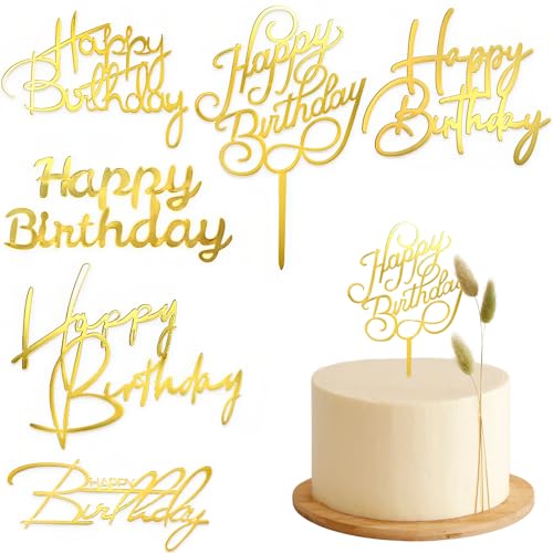 Irikdescia® 6 Stück Happy Birthday Cake Topper, Verschiedene Formen Birthday-Kuchenaufsätze, Machen Sie den Kuchen Anders, Funkelnd, für Geburtstagstorten, Partyfeier(Gold) Irikdescia® 6 Stück Happy Birthday Cake Topper, Verschiedene Formen Birthday-Kuchenaufsätze, Machen Sie den Kuchen Anders, Funkelnd, für Geburtstagstorten, Partyfeier(Gold) von Irikdescia