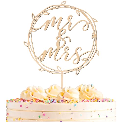 Irikdescia Mr & Mrs Cake Topper, Elegante Hölzern Hochzeitstorten Dekoration, Einzigartiges Design, für Hochzeiten, Geschenke, Hochzeitstag, Machen Sie den Kuchen noch Strahlender Irikdescia Mr & Mrs Cake Topper, Elegante Hölzern Hochzeitstorten Dekoration, Einzigartiges Design, für Hochzeiten, Geschenke, Hochzeitstag, Machen Sie den Kuchen noch Strahlender von Irikdescia