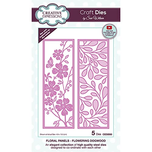 Creative Expressions Stanzformen Craft die floral panels Dogwood Metall-Schablone zum Stanzen - Für DIY-Papier-Designs, Karten, Bullet Journal, kompatibel mit den meisten Prägemaschinen von Iris Ohyama