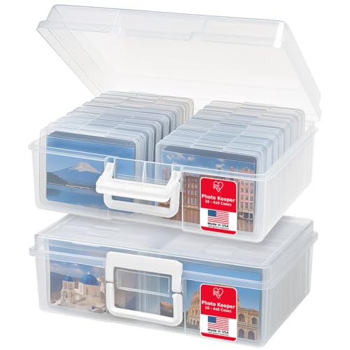 IRIS 10,2 x 15,2 cm Fotobox Aufbewahrung – 16 Innen Photo Keeper Foto-Organizer, Aufbewahrungsbehälter für Fotos, Polyvinylchlorid, Transparent, Cases (2 Pack), 2 von Iris Ohyama