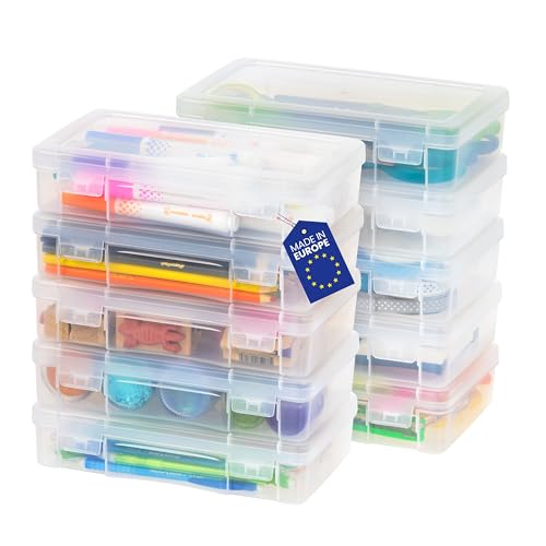 Iris Ohyama, Aufbewahrungsbox für Büromaterial, Plastik, 1.4L, 10er Set, Transparent, Stapelbar, Schnappverschluss, für Schreibwaren, Dokumente, Stifte, kleine Werkzeuge, BPA frei, Organizer, MCC-220 Iris Ohyama, Aufbewahrungsbox für Büromaterial, Plastik, 1.4L, 10er Set, Transparent, Stapelbar, Schnappverschluss, für Schreibwaren, Dokumente, Stifte, kleine Werkzeuge, BPA frei, Organizer, MCC-220 von Iris Ohyama