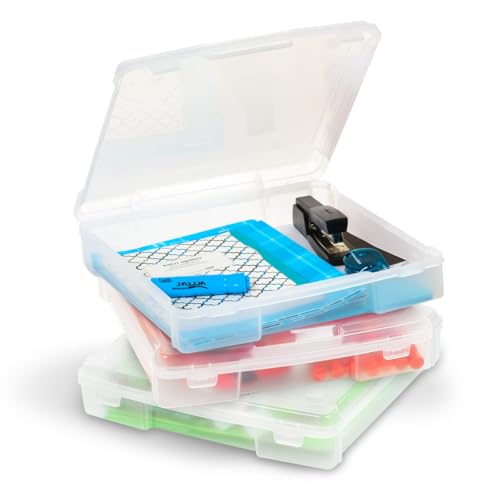 Iris Ohyama, Tragbare Aufbewahrungsbox mit Deckel flach, Schreibtisch Organizer, Transparent, 10L, 3er-Set, Dokumenten Aufbewahrung, Dokumenten Organizer, Für Dokumentenbox, BPA Frei, SBC-350 Iris Ohyama, Tragbare Aufbewahrungsbox mit Deckel flach, Schreibtisch Organizer, Transparent, 10L, 3er-Set, Dokumenten Aufbewahrung, Dokumenten Organizer, Für Dokumentenbox, BPA Frei, SBC-350 von Iris Ohyama