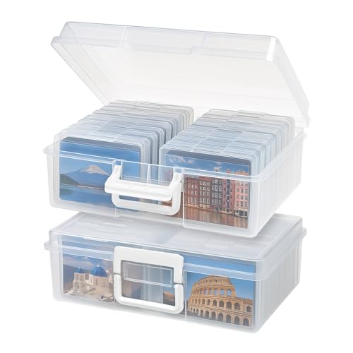 Iris Ohyama 10,2 x 15,2 cm Fotobox Aufbewahrung – 16 Innen Photo Keeper Foto-Organizer, Aufbewahrungsbehälter für Fotos, Polyvinylchlorid, Transparent, Cases (2 Pack), 2 von Iris Ohyama