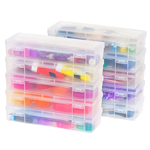 IRIS USA Kunststoff-Federmäppchen, Box, Handwerk, Hobby, Kunst, Schulbedarf, Aufbewahrungsbehälter mit Verriegelungsdeckel, 10 Stück, für Perlenstifte, Bänder, Wahi-Klebeband, Aufkleber, Garn, IRIS USA Kunststoff-Federmäppchen, Box, Handwerk, Hobby, Kunst, Schulbedarf, Aufbewahrungsbehälter mit Verriegelungsdeckel, 10 Stück, für Perlenstifte, Bänder, Wahi-Klebeband, Aufkleber, Garn, von Iris Ohyama