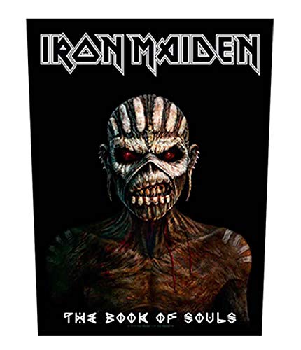 Iron Maiden Rückenaufnäher Book of Souls Logo offiziell Nue Schwarz Woven 36 cm One Size von Iron Maiden