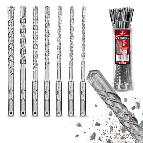 Ironhand Germany - SDS Plus Bohrer 7er Set - 5mm, 6mm, 6mm, 8mm, 8mm, 10mm, 12mm - Betonbohrer, Hammerbohrer für Stahlbeton, Beton, Mauerwerk - 4 Vollhartmetall Schneiden - robust, langlebig Ironhand Germany - SDS Plus Bohrer 7er Set - 5mm, 6mm, 6mm, 8mm, 8mm, 10mm, 12mm - Betonbohrer, Hammerbohrer für Stahlbeton, Beton, Mauerwerk - 4 Vollhartmetall Schneiden - robust, langlebig von Ironhand Germany