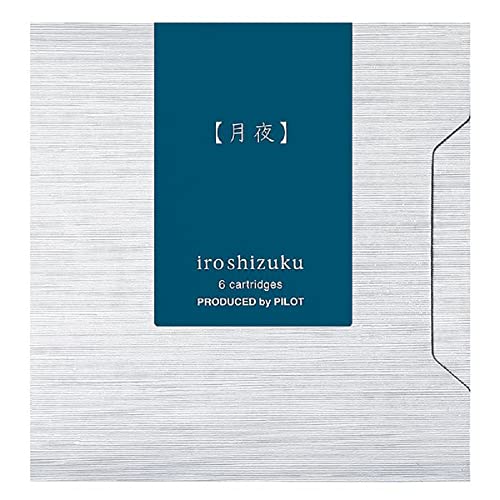 Pilot Iroshizuku Füllfederhalter Tintenpatronen Tsuki-yo (Deep Teal) 6 Stück IRF-6S-TY mit Kanji Love Aufkleber von Iroshizuku