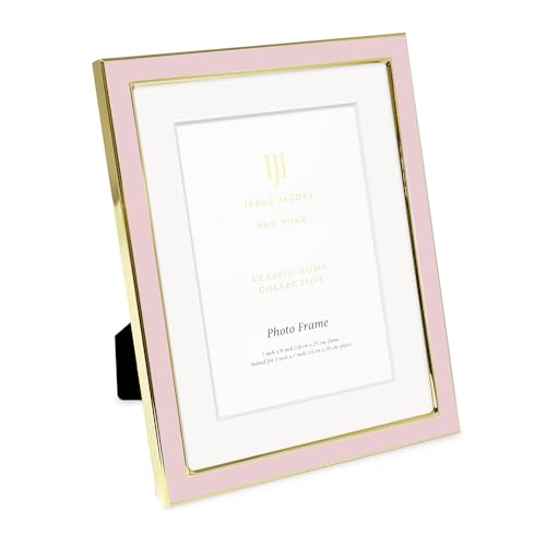 Isaac Jacobs Bilderrahmen mit goldfarbenem Metallrand und Staffelei, Tisch-Display, Wanddekoration, Fotogalerie, 17,8 x 22,9 cm, Blush with Gold) von Isaac Jacobs