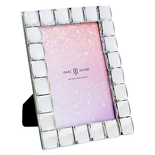 Isaac Jacobs dekorativer glitzernder Schmuckstein-Bilderrahmen, Foto-Display und Heimdekoration (10 x 15 cm, klar) von Isaac Jacobs