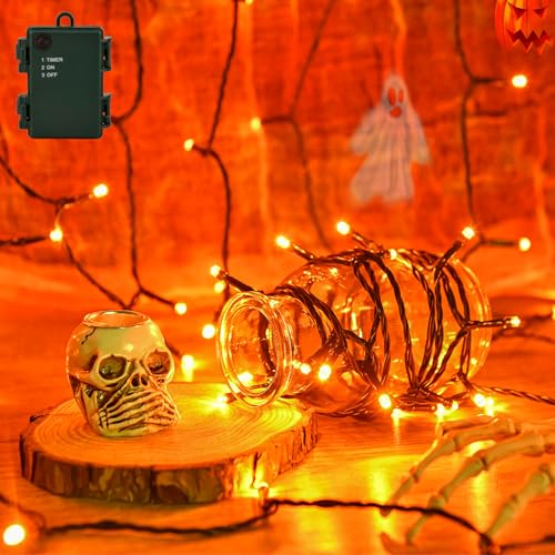 Isisyu Halloween Lichterkette Außen Batterie, 3M 30 LED Orange Herbst Deko Lichterkette Batteriebetrieben mit 6 Stunden Timer, IP65 Wasserdicht Halloween Deko für Herbst, Erntedankfest, Weihnachten Isisyu Halloween Lichterkette Außen Batterie, 3M 30 LED Orange Herbst Deko Lichterkette Batteriebetrieben mit 6 Stunden Timer, IP65 Wasserdicht Halloween Deko für Herbst, Erntedankfest, Weihnachten von Isisyu
