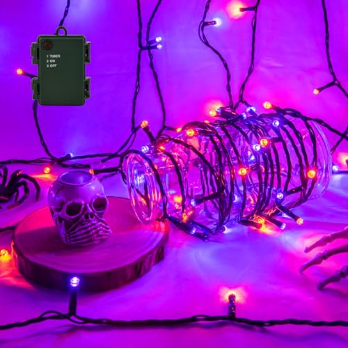 Isisyu Halloween Lichterkette Außen Batterie, 3M 30 LED Orange Lila Lichterkette Batteriebetrieben mit 6 Stunden Timer, IP65 Wasserdicht Halloween Deko für Spinnenetz, Spukhaus, Hof, Horror Party Isisyu Halloween Lichterkette Außen Batterie, 3M 30 LED Orange Lila Lichterkette Batteriebetrieben mit 6 Stunden Timer, IP65 Wasserdicht Halloween Deko für Spinnenetz, Spukhaus, Hof, Horror Party von Isisyu