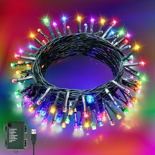 Isisyu Lichterkette Innen 6M 60 LED Lichterkette Außen Batterie + USB mit Timer, 8 Modi, IP65 Wasserdicht Lichterketten Batteriebetrieben Bunt für Weihnachten, Garten, Partys, Weihnachtsbaum Isisyu Lichterkette Innen 6M 60 LED Lichterkette Außen Batterie + USB mit Timer, 8 Modi, IP65 Wasserdicht Lichterketten Batteriebetrieben Bunt für Weihnachten, Garten, Partys, Weihnachtsbaum von Isisyu