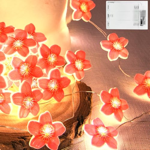 Isisyu LED Lichterkette Kirschblüten, 2M 20LED Lichterkette Blumen Girlande mit Timer, Lichterkette Frühling Deko für Innen, Hochzeit, Party, Schlafzimmer, Garten Dekoration Isisyu LED Lichterkette Kirschblüten, 2M 20LED Lichterkette Blumen Girlande mit Timer, Lichterkette Frühling Deko für Innen, Hochzeit, Party, Schlafzimmer, Garten Dekoration von Isisyu