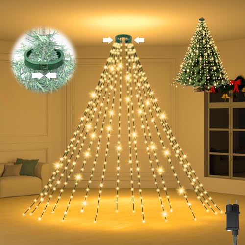 Isisyu Lichterkette Weihnachtsbaum, 3M 480er LED Christbaumbeleuchtung mit Ring, 8 Modi, Memory, Timer, 16 Girlanden Wasserdichte Tannenbaum Lichterkette Innen Außen für 200-350cm Baum Isisyu Lichterkette Weihnachtsbaum, 3M 480er LED Christbaumbeleuchtung mit Ring, 8 Modi, Memory, Timer, 16 Girlanden Wasserdichte Tannenbaum Lichterkette Innen Außen für 200-350cm Baum von Isisyu