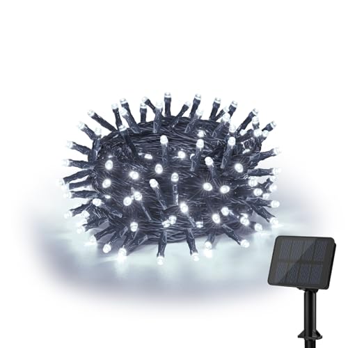 Isisyu Solar Lichterkette Aussen 6M 60LED Lichterkette Außen Solar 8 Modi IP65 Wasserdicht Solarlichterkette Außen Wetterfest für Balkon, Garten, Hochzeiten, Terrasse, Weihnachten, Partys von Isisyu