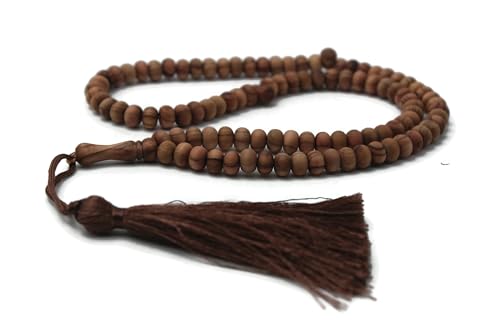 Handgefertigte Rosenkranz aus Olivenholz mit 99 Perlen Tasbeeh Misbaha Islamisches Tasbih Geschenk 5x7mm Klein Dunkelbraun von Islamic Bazaar