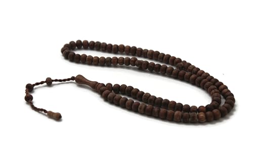 Muslimische Rosenkranz aus Wacholderholz – 99 handgemachte Perlen mit Tasbih-Zähler elegant für Gebet und Meditation von Islamic Bazaar