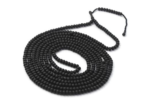 Tasbih Holzperlen, 500 schwarze Perlen, matt, aus Olivenholz, mit Zähler – Länge 125 cm – Perlen 5 x 7 mm – ideal für Meditation und Gebet Tijaniyya Rosenkranz von Islamic Bazaar
