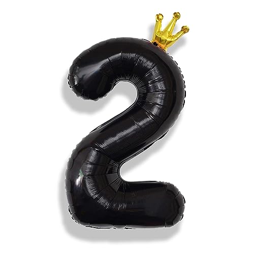 2. Geburtstag Luftballon Zahlen für Kinder, Große Krone Schwarz Ballon 2, 40 Zoll Zahl Folienballon 0–9 für Mädchen Jungen Geburtstag Party Deko 2 Jubiläum Party Dekoration, Fliegt mit Helium 2. Geburtstag Luftballon Zahlen für Kinder, Große Krone Schwarz Ballon 2, 40 Zoll Zahl Folienballon 0–9 für Mädchen Jungen Geburtstag Party Deko 2 Jubiläum Party Dekoration, Fliegt mit Helium von Isndare