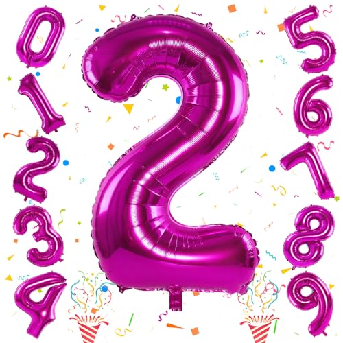 2. Geburtstag Pink Luftballon Zahlen für Kinder, Riesen Krone Rosa Ballon 2, 101cm Zahl Luftballons Folienballon 0–9 für Mädchen Geburtstag Party Deko Frau Jubiläum Party Dekoration, Fliegt mit Helium 2. Geburtstag Pink Luftballon Zahlen für Kinder, Riesen Krone Rosa Ballon 2, 101cm Zahl Luftballons Folienballon 0–9 für Mädchen Geburtstag Party Deko Frau Jubiläum Party Dekoration, Fliegt mit Helium von Isndare