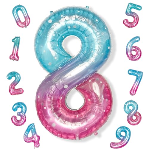 40 Zoll Luftballon 8 Geburtstag Lila Türkis, 101cm Meerjungfrau Folienballon Zahl 8, Regenbogen Zahlen 8. Geburtstagsdeko Ballon für Mädchen, Bunt Helium Zahlenballon 8 Deko zum Frau Jubiläum Party 40 Zoll Luftballon 8 Geburtstag Lila Türkis, 101cm Meerjungfrau Folienballon Zahl 8, Regenbogen Zahlen 8. Geburtstagsdeko Ballon für Mädchen, Bunt Helium Zahlenballon 8 Deko zum Frau Jubiläum Party von Isndare