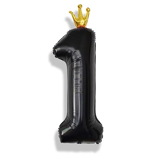 40 Zoll Schwarz Luftballon 1, Riesen Folienballon 0-9, Krone Zahl Luftballon für Mädchen Jungen 1. Geburtstag Party Deko Babyparty Jahrestag Abschlussfeier Neujahr Party Dekoration, Fliegt mit Helium 40 Zoll Schwarz Luftballon 1, Riesen Folienballon 0-9, Krone Zahl Luftballon für Mädchen Jungen 1. Geburtstag Party Deko Babyparty Jahrestag Abschlussfeier Neujahr Party Dekoration, Fliegt mit Helium von Isndare