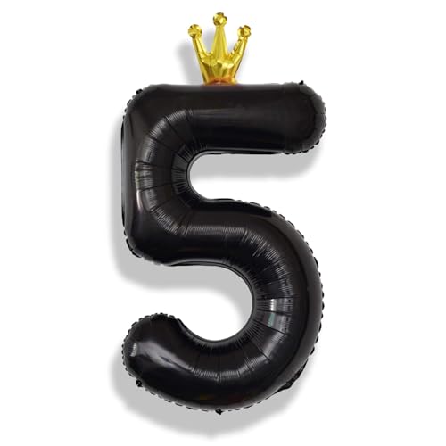 5. Geburtstag Zahlen Ballon für Mädchen, Riesen Folienballon 0–9 Set Zahlenluftballons, 40 Zoll Schwarz Krone Zahl 5 Luftballon für Jungen Geburtstagdeko Jubiläum Party Dekoration, Fliegt mit Helium 5. Geburtstag Zahlen Ballon für Mädchen, Riesen Folienballon 0–9 Set Zahlenluftballons, 40 Zoll Schwarz Krone Zahl 5 Luftballon für Jungen Geburtstagdeko Jubiläum Party Dekoration, Fliegt mit Helium von Isndare