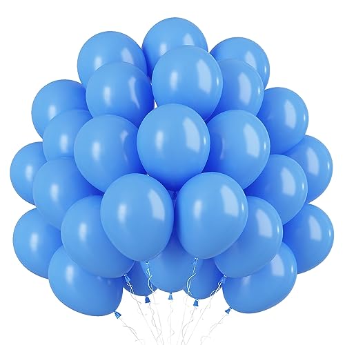 5Inch Hellblau Luftballons 60pcs Kleine Matte Blau Ballons Himmelblau Latex Ballon Babyblau Miniballons Runde Luftballon für Geburtstagsdeko Hochzeitsdeko Baby Shower Geschlechtsenthüllung von Isndare