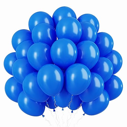 5Inch Königsblau Luftballons 60pcs Kleine Matte Königsblau Ballons Dunkelblau Latex Ballon Tiefblau Miniballons Runde Luftballon für Superheld Geburtstagsdeko Hochzeitsdeko von Isndare