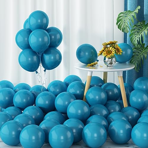 5Inch Pfauenblau Luftballons 60pcs Kleine Türkis Blau Ballons Türkisblau Latex Ballon Blau Miniballons Runde Luftballon für Geburtstagsdeko Hochzeitsdeko Babyparty von Isndare