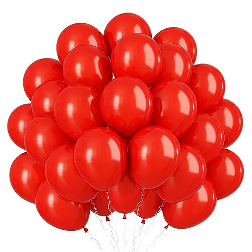 5Inch Rot Luftballons 60pcs Kleine Matte Rot Ballons Rot Latex Ballon Rot Miniballons Runde Luftballon für Geburtstagsdeko Hochzeitsdeko Weihnachten von Isndare