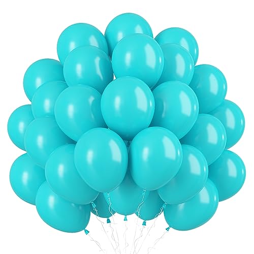 5Inch Türkisblau Luftballons 60pcs Kleine Matte Türkis Ballons Blau Latex Ballon Türkisblau Miniballons Runde Luftballon für Geburtstagsdeko Hochzeitsdeko von Isndare