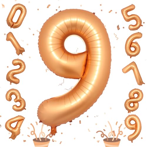 9. Geburtstag Orange Luftballon Deko für Kinder, Große Zahl Ballon 0–9 Geburtstagdeko, 40 Zoll 9 Zahlen Folienballon für Jungen Mädchen Geburtstag Party Jubiläum Party Dekoration, Fliegt mit Helium 9. Geburtstag Orange Luftballon Deko für Kinder, Große Zahl Ballon 0–9 Geburtstagdeko, 40 Zoll 9 Zahlen Folienballon für Jungen Mädchen Geburtstag Party Jubiläum Party Dekoration, Fliegt mit Helium von Isndare