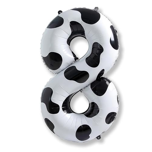 Große 8 Luftballon Deko, 40 Zoll Kuh Druck Zahl 8 Ballon Jungen Geburtstagsdeko, Helium Kuh Zahlen Folienballons für Kinder Mädchen Bauernhof Tierthema 8. Geburtstag Cowgirl Cowboy Party Deko Große 8 Luftballon Deko, 40 Zoll Kuh Druck Zahl 8 Ballon Jungen Geburtstagsdeko, Helium Kuh Zahlen Folienballons für Kinder Mädchen Bauernhof Tierthema 8. Geburtstag Cowgirl Cowboy Party Deko von Isndare