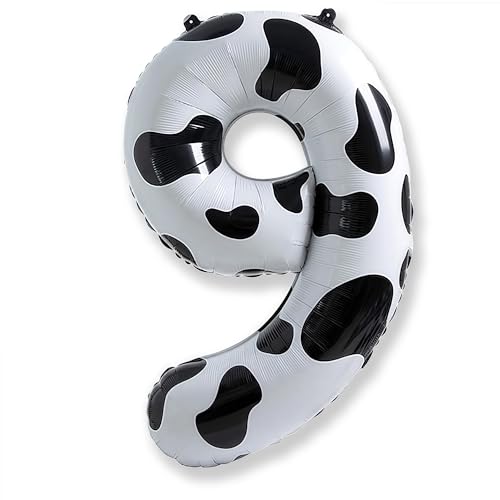 Kuh Deko Luftballon 9, 40 Zoll Helium Zahl 9 Luftballon Kinder Geburtstagsdeko, Folienballons Riesen Zahlen Ballon 9 für Mädchen Jungen Bauernhof Tierthema 9. Geburtstag Cowgirl Cowboy Party Deko Kuh Deko Luftballon 9, 40 Zoll Helium Zahl 9 Luftballon Kinder Geburtstagsdeko, Folienballons Riesen Zahlen Ballon 9 für Mädchen Jungen Bauernhof Tierthema 9. Geburtstag Cowgirl Cowboy Party Deko von Isndare