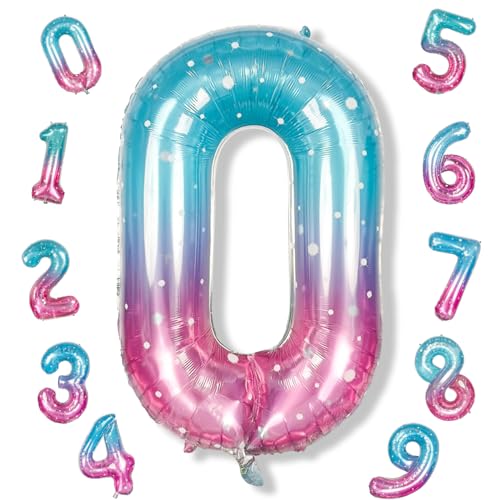 Luftballon 0 Zahl Deko für Mädchen von Isndare
