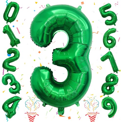 Luftballon 3. Geburtstag für Mädchen, Große Grün Folienballon 0–9 Set, 40 Zoll Helium Dunkelgrün Zahlen 3 Ballon für Kinder Jungen Geburtstag Party Deko Mann Frau Jungle Dino Party Dekoration Luftballon 3. Geburtstag für Mädchen, Große Grün Folienballon 0–9 Set, 40 Zoll Helium Dunkelgrün Zahlen 3 Ballon für Kinder Jungen Geburtstag Party Deko Mann Frau Jungle Dino Party Dekoration von Isndare