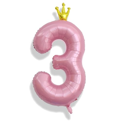 Luftballon 3. Geburtstag für Mädchen, Riesen Rosa Krone Folienballon 0–9 Set, 40 Zoll Zahlen 3 Ballon für Kinder Geburtstagsdeko Frau 30 Jubiläum Party Dekoration, Fliegt mit Helium Luftballon 3. Geburtstag für Mädchen, Riesen Rosa Krone Folienballon 0–9 Set, 40 Zoll Zahlen 3 Ballon für Kinder Geburtstagsdeko Frau 30 Jubiläum Party Dekoration, Fliegt mit Helium von Isndare