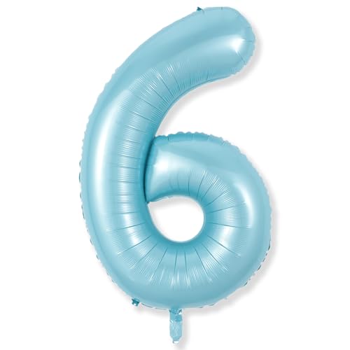 Luftballon 6. Geburtstag Deko für Jungen, 40 Zoll Pastell Blau Mylar Luftballon Zahl 6, Riesen Helium Folienballon Zahlen Ballon 6 für Kinder Geburtstagdeko Party Babyparty Deko Jubiläum Dekoration Luftballon 6. Geburtstag Deko für Jungen, 40 Zoll Pastell Blau Mylar Luftballon Zahl 6, Riesen Helium Folienballon Zahlen Ballon 6 für Kinder Geburtstagdeko Party Babyparty Deko Jubiläum Dekoration von Isndare