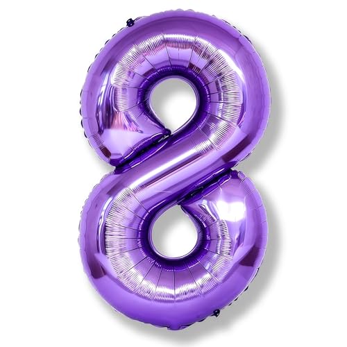 Luftballon 8. Geburtstag für Kinder, Große Lila Folienballon Geburtstagsdeko, 40 Zoll Mylar Zahl 8 Ballon für Mädchen Geburtstag Party Deko 8 Hochzeiten Jubiläum Party Dekoration, Fliegt mit Helium Luftballon 8. Geburtstag für Kinder, Große Lila Folienballon Geburtstagsdeko, 40 Zoll Mylar Zahl 8 Ballon für Mädchen Geburtstag Party Deko 8 Hochzeiten Jubiläum Party Dekoration, Fliegt mit Helium von Isndare