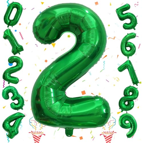 Luftballon Zahlen 2 Grün Geburtstagdeko, Dunkelgrün Riesen 2 Zahl Ballon, 40 Zoll Folienballon für Kinder Mädchen 2. Geburtstag Party Deko Herren Frau Dino Jungle Party Dekoration, Fliegt mit Helium Luftballon Zahlen 2 Grün Geburtstagdeko, Dunkelgrün Riesen 2 Zahl Ballon, 40 Zoll Folienballon für Kinder Mädchen 2. Geburtstag Party Deko Herren Frau Dino Jungle Party Dekoration, Fliegt mit Helium von Isndare