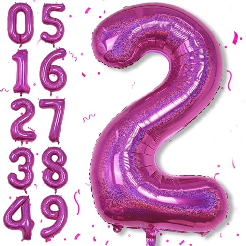 Luftballon Zahlen 2 Laser Rosa Geburtstagdeko, Riesen 2 Zahl Ballons Pink für Frau Jubiläum Party Deko, 40 Zoll Zahlen 2 Folienballon für Kinder Mädchen 2. Geburtstag Dekoration, Fliegt mit Helium Luftballon Zahlen 2 Laser Rosa Geburtstagdeko, Riesen 2 Zahl Ballons Pink für Frau Jubiläum Party Deko, 40 Zoll Zahlen 2 Folienballon für Kinder Mädchen 2. Geburtstag Dekoration, Fliegt mit Helium von Isndare