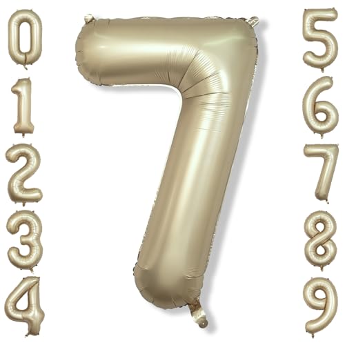 Metallic Gold Geburtstag Zahlen Luftballon 7 jahre, 100cm Champagner Gold Folienballon Zahl 7, Helium Ballon 7. Geburtstagsdeko, Zahlenballon 7 zum Junge Mann Kindergeburtstag Jubiläum Party Deko Metallic Gold Geburtstag Zahlen Luftballon 7 jahre, 100cm Champagner Gold Folienballon Zahl 7, Helium Ballon 7. Geburtstagsdeko, Zahlenballon 7 zum Junge Mann Kindergeburtstag Jubiläum Party Deko von Isndare