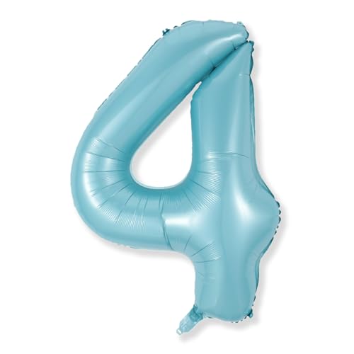 Riesen 4 Luftballon Zahl, 40 Zoll Perl Blau Mylar 4 Luftballon Deko, Folienballon Geburtstagsdeko für Kinder 4. Geburtstagr Party Deko 4 Hochzeiten Jungen Jubiläum Party Dekoration, Fliegt mit Helium Riesen 4 Luftballon Zahl, 40 Zoll Perl Blau Mylar 4 Luftballon Deko, Folienballon Geburtstagsdeko für Kinder 4. Geburtstagr Party Deko 4 Hochzeiten Jungen Jubiläum Party Dekoration, Fliegt mit Helium von Isndare