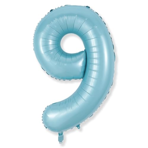 Riesen Luftballon Zahl 9, 40 Zoll Perl Blau Mylar 9 Luftballon Deko, Folienballon Geburtstagsdeko für Kinder 9. Geburtstagr Party Deko 9 Hochzeiten Jungen Jubiläum Party Dekoration, Fliegt mit Helium Riesen Luftballon Zahl 9, 40 Zoll Perl Blau Mylar 9 Luftballon Deko, Folienballon Geburtstagsdeko für Kinder 9. Geburtstagr Party Deko 9 Hochzeiten Jungen Jubiläum Party Dekoration, Fliegt mit Helium von Isndare