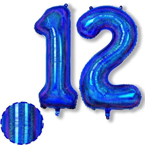 Riesen Marineblau 12 Luftballon für Jungen, 40 Zoll Navy Blau Helium 12 Zahlenluftballons, Dunkelblau Zahl 12 Folienballon für Mädchen Kinder 12. Geburtstag Party Deko Herren Jubiläum Party Dekoration von Isndare