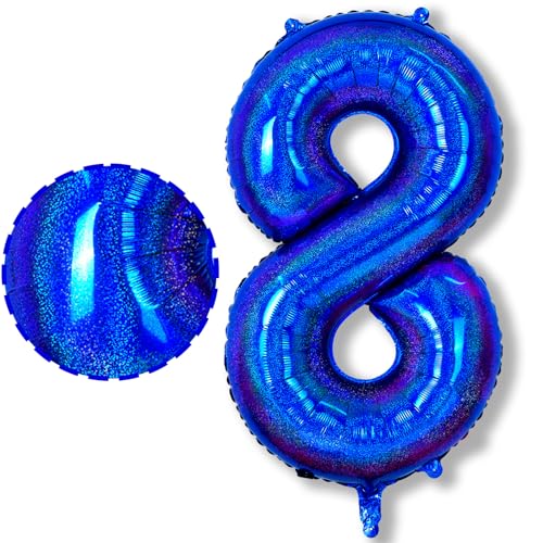 Riesen Marineblau 8 Luftballon für Jungen, 40 Zoll Navy Blau Helium 8 Zahlenluftballons, Dunkelblau Zahl 8 Folienballon für Mädchen Kinder 8. Geburtstag Party Deko Herren Jubiläum Party Dekoration von Isndare