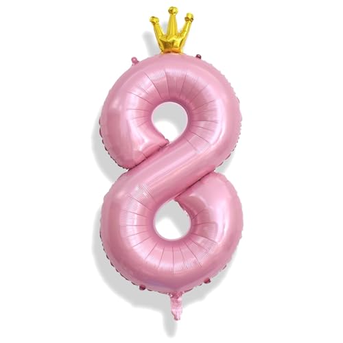 Riesen Rosa 8 Luftballon Deko für Mädchen, 40 Zoll Krone Zahlenluftballons, Folienballon 0–9 Set Ballon für Kinder 8. Geburtstag Party Deko Frauen 80 Jubiläum Party Dekoration, Fliegt mit Helium Riesen Rosa 8 Luftballon Deko für Mädchen, 40 Zoll Krone Zahlenluftballons, Folienballon 0–9 Set Ballon für Kinder 8. Geburtstag Party Deko Frauen 80 Jubiläum Party Dekoration, Fliegt mit Helium von Isndare