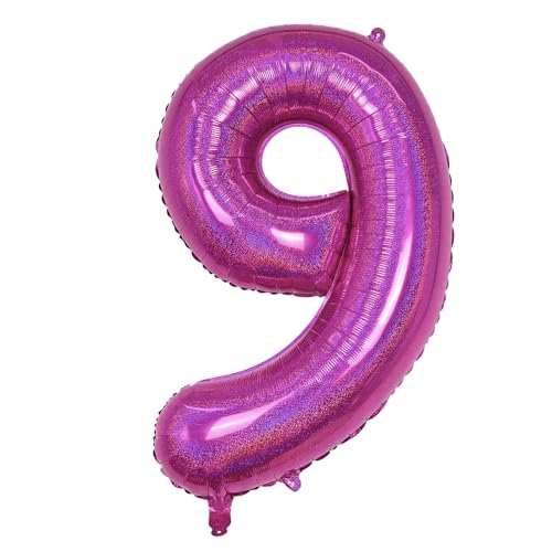 Zahlen Luftballon 9 Laser Hot Pink von Isndare